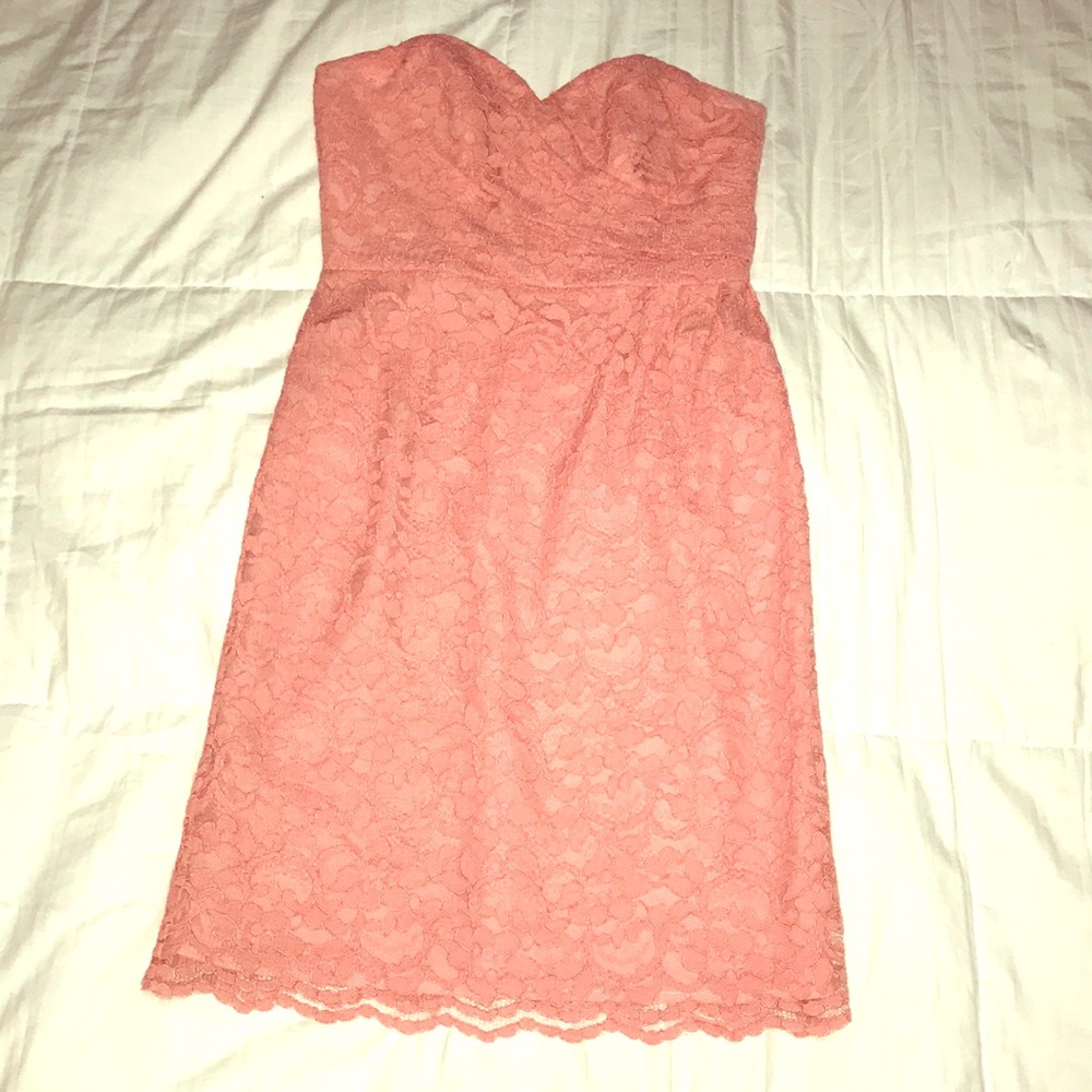 Coral lace dress